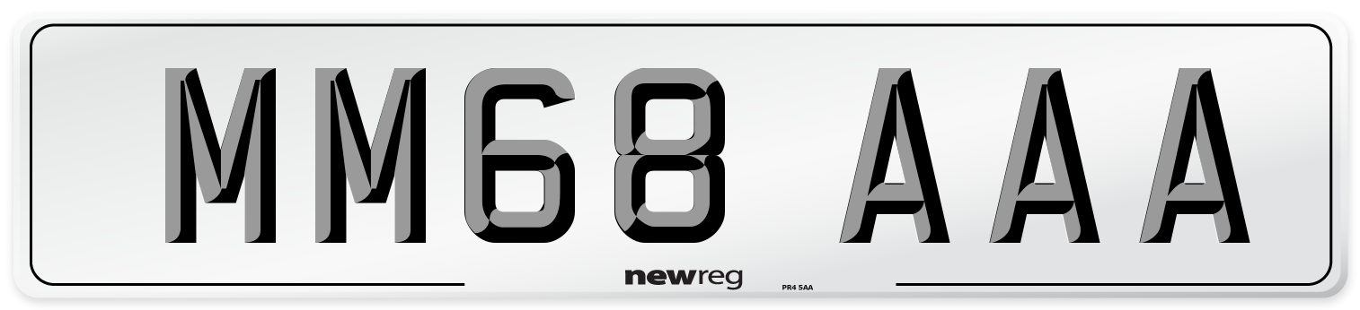 MM68 AAA Number Plate from New Reg